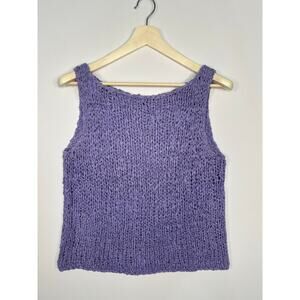 Eileen Fisher Open Weave Linen Silk Tank Top Size Medium